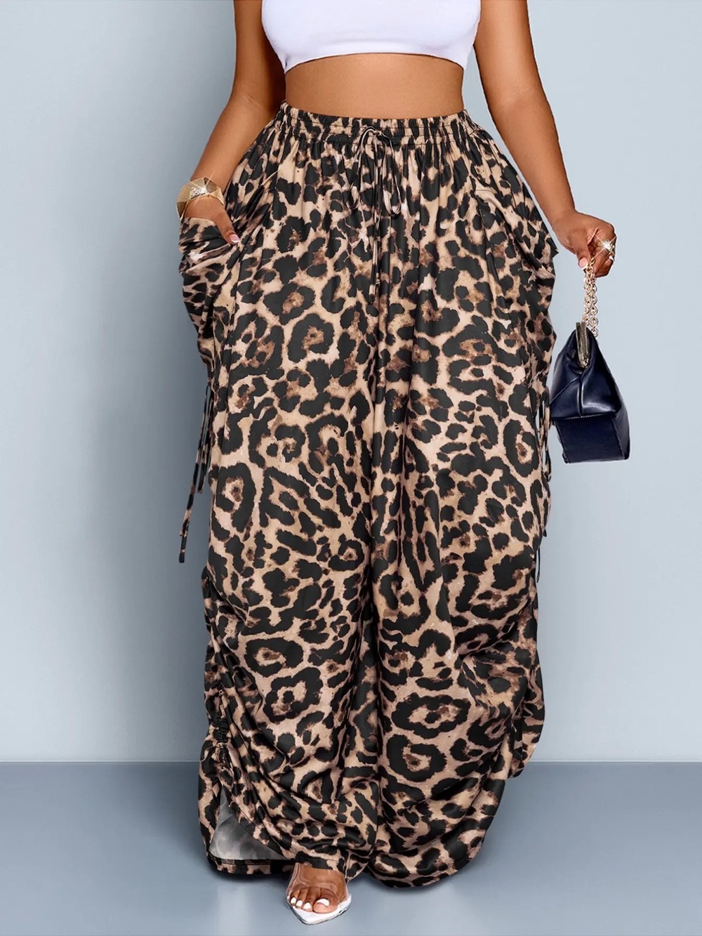 Viral drawstring Wide Leg Pants